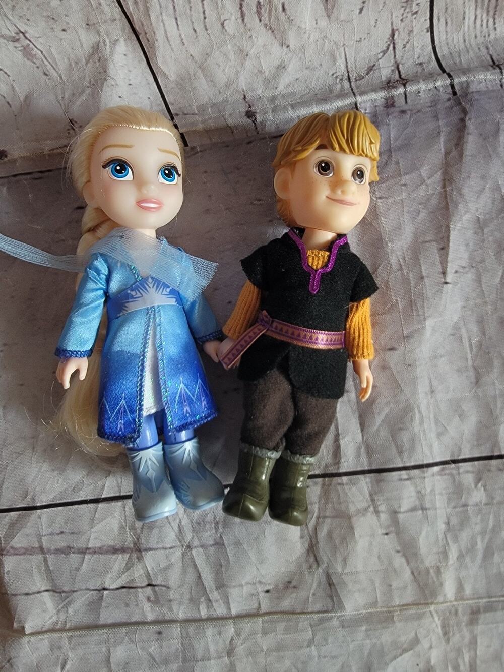 Disney Frozen 2 Lot Elsa & Kristoff Set Dolls 6 inch Original Removable Clothes